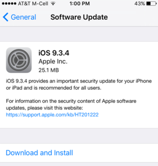 ios 9.3.4 update