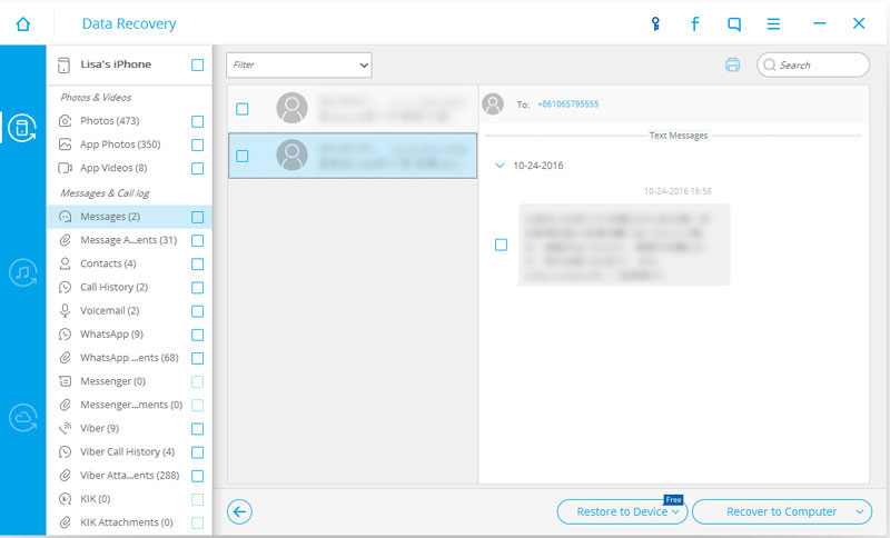 recover text messages on iPhone