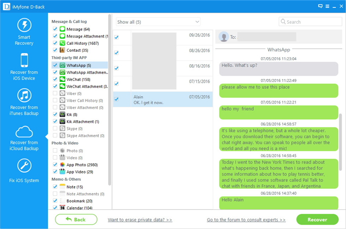 recover deleted whatsapp messages from iCloud