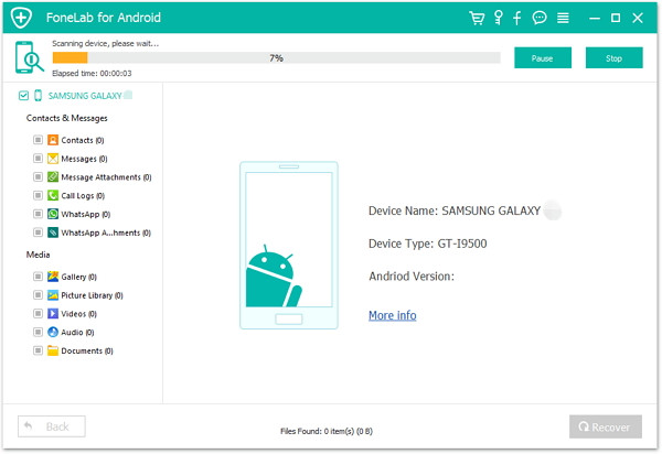 Scanning Samsung for lost data